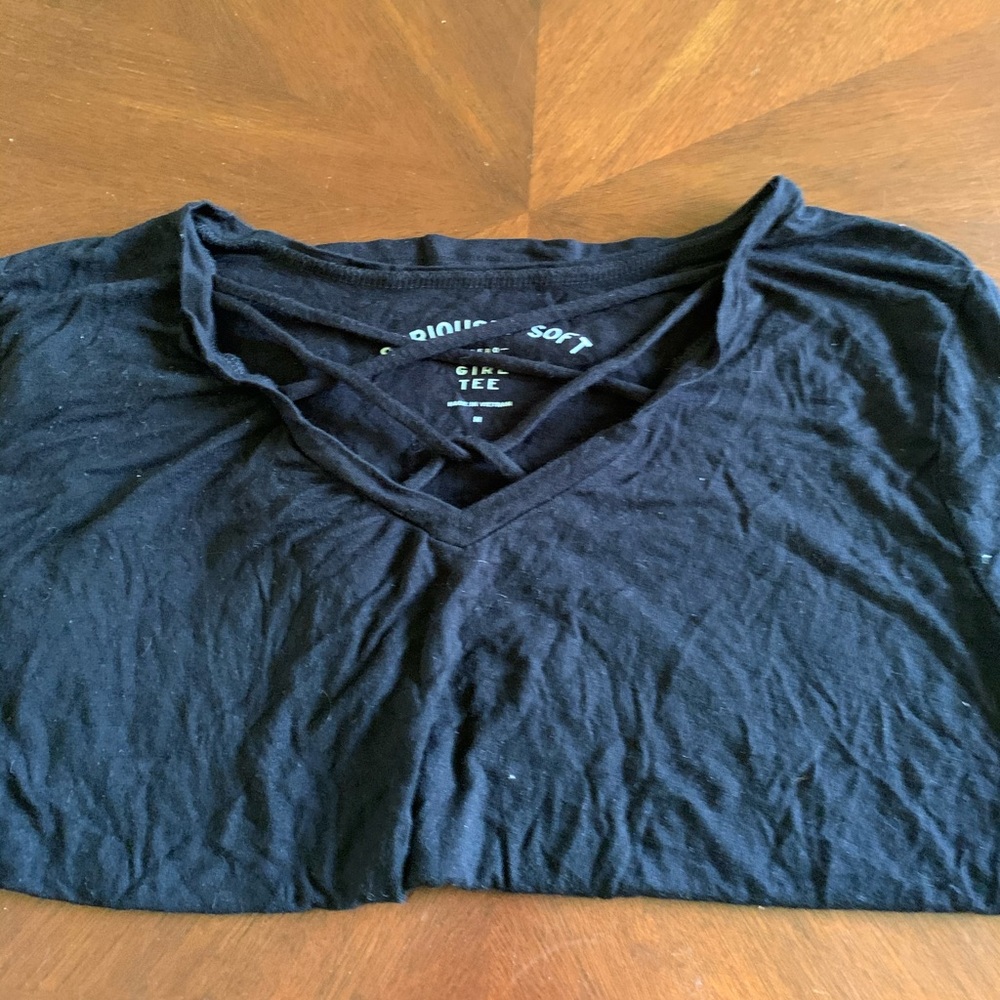 black seriously soft girl tee